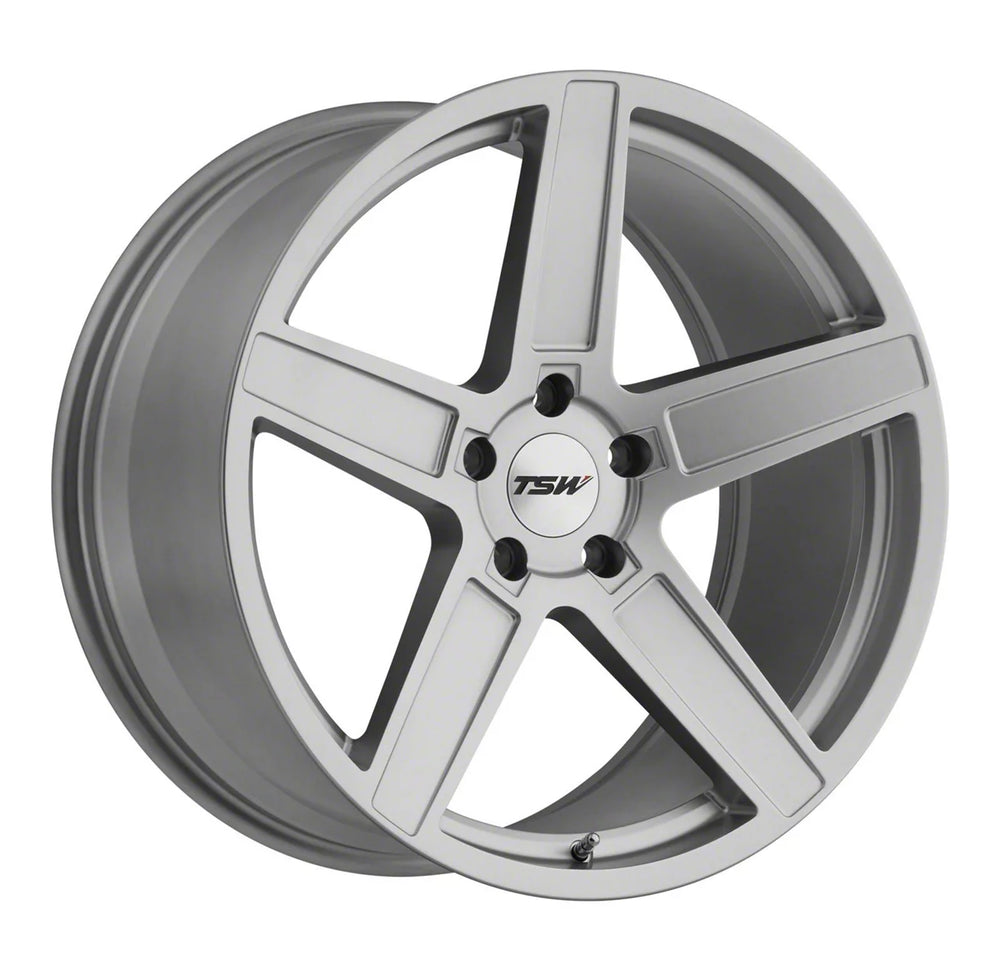 ~(31 lbs. 20X20X10)~ TSW ASCENT 18x8.5 5/108 ET43 CB72.1 MATTE TITANIUM SILVER