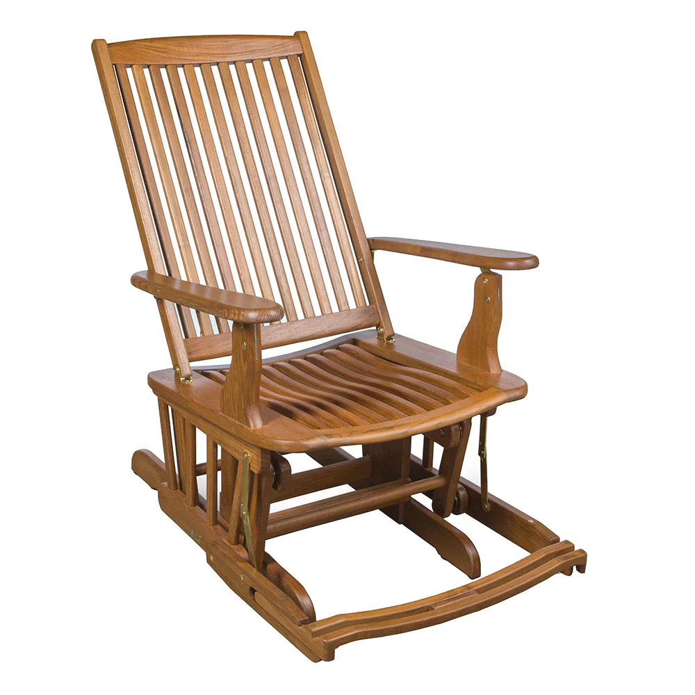 FINISHED TEAK GLIDER CHAIR