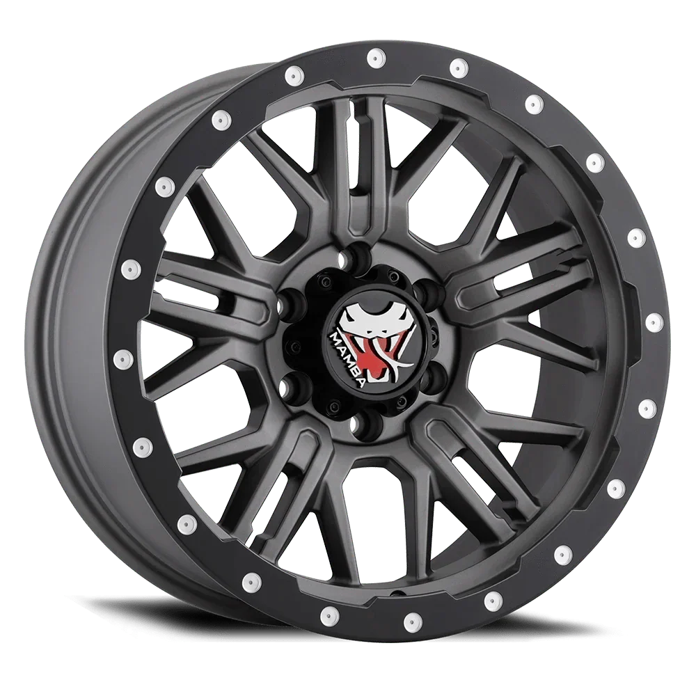 Mamba M25 18x9 6x135 ET12 Matte Grey w/ Black Lip Edge