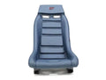 NRG GT Retro Bucket Seat - Navy PVC Leather Navy Stitching Silver Fiberglass Back w/ Glitter
