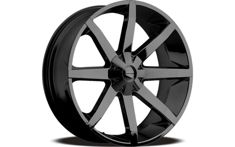 SLIDE 22x9.5 6x127.00 GLOSS BLACK W/ CLEAR COAT (38 mm)