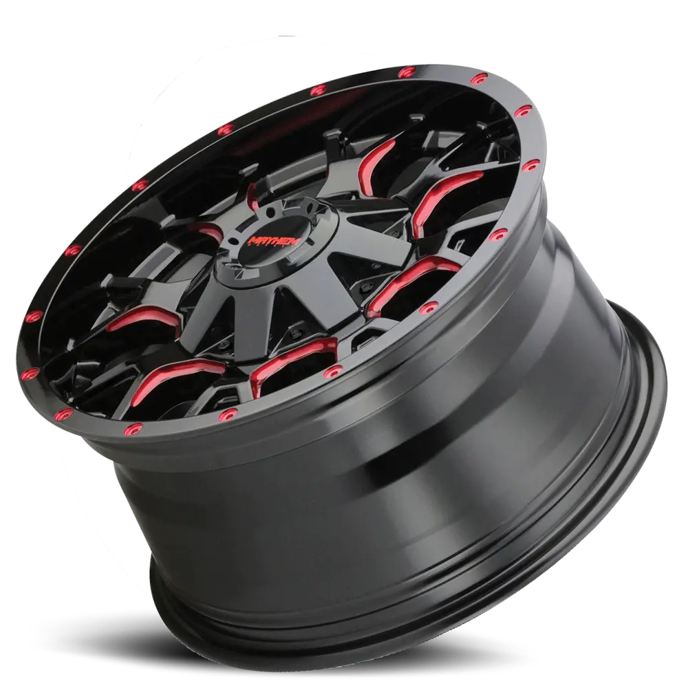 MAYHEM WARRIOR 8015 BLACK W PRISM RED 20X9 5-127 5-139.7 0MM 87MM