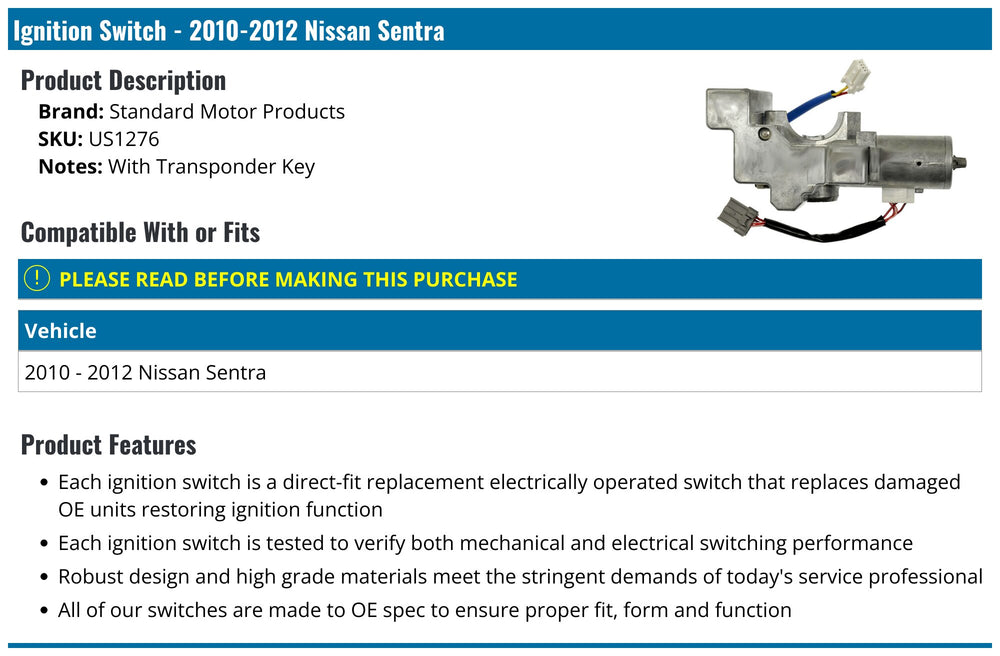 INTERMOTOR IGNITION STARTER SWITCH