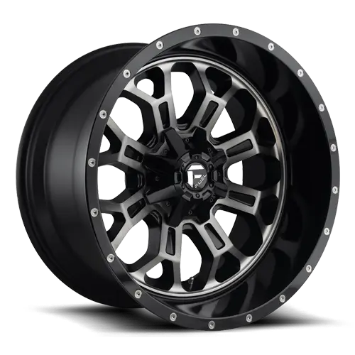 ~(45 lbs. 23X23X12)~ CRUSH 20x9 6x135.00/6x139.70 GLOSS MACHINED DOUBLE DARK TINT (20 mm)