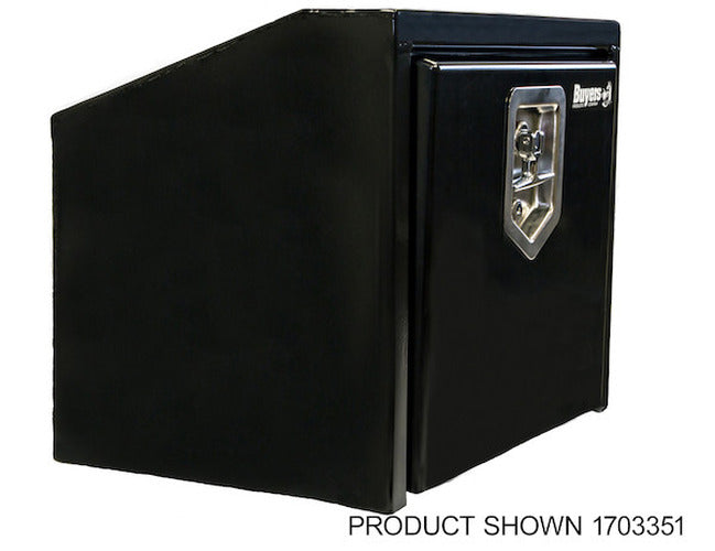 14/10.5X12X30IN BLACK STEEL UNDERBODY TRUCK BOX W/SLANTED BACK