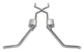 ~(69 lbs. 62X17X13)~ Crossmember Back w/H-Pipe Exhaust System 65-70 B-Body Split Side Dual Exit 2.5 in Intermediate And Tail Pipe Violator Mufflers/Hardware Incl Tip Not Incl Pypes Exhaust