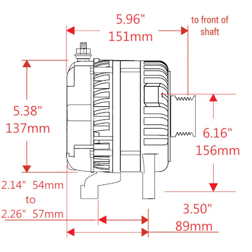 ALT-DENSO BLACK 175A 6 GRV SOLID PU