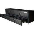 DIAMOND TREAD ALUMINUM HEAVYDUTY FLATBED CONTRACTOR WITH LOWER DRAWERS 21X18X72 BLACK
