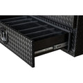 DIAMOND TREAD ALUMINUM HEAVYDUTY FLATBED CONTRACTOR WITH LOWER DRAWERS 21X18X72 BLACK