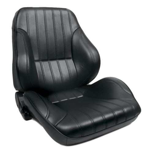 RALLY RECLINER LOW BACKW/O HEADREST BLACK LEATHER RIGHT