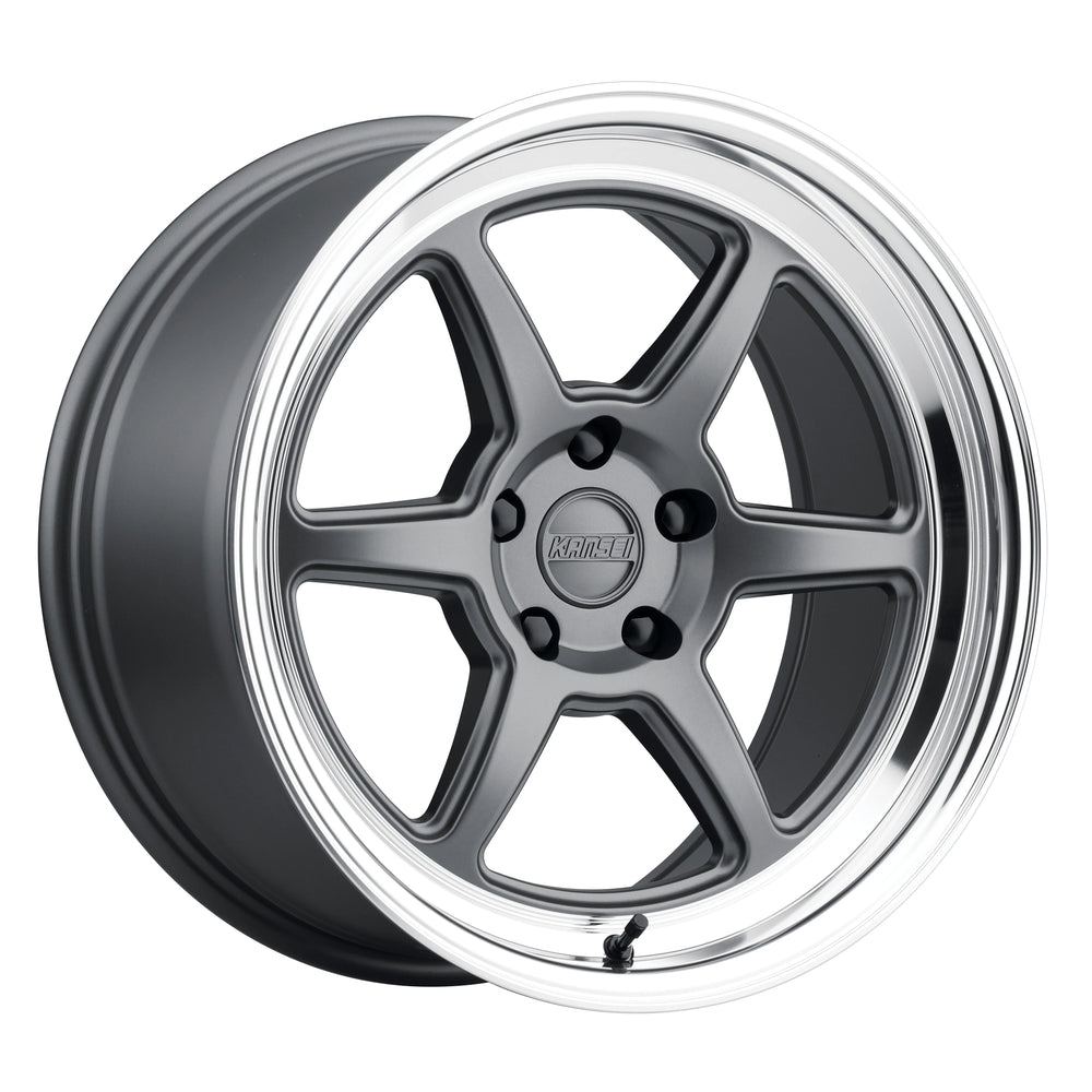 KANSEI ROKU MATTE GRAY W/MACHIINED LIP 18X10.5 5X114.3 +12mm