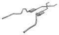 ~(66 lbs. 62X17X13)~ Crossmember Back w/H-Pipe Exhaust System 64-72 A-Body Split Rear Dual Exit 2.5 in Intermediate And Tail Pipe Race Pro Muffler/Hardware Incl Tip Not Incl Pypes Exhaust
