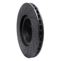 R1 10-12 Land Rover Range Rover Front Right Drilled & Slotted Black Brake Rotor