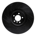 R1 10-12 Land Rover Range Rover Front Right Drilled & Slotted Black Brake Rotor