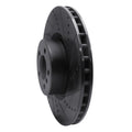 R1 10-12 Land Rover Range Rover Front Right Drilled & Slotted Black Brake Rotor