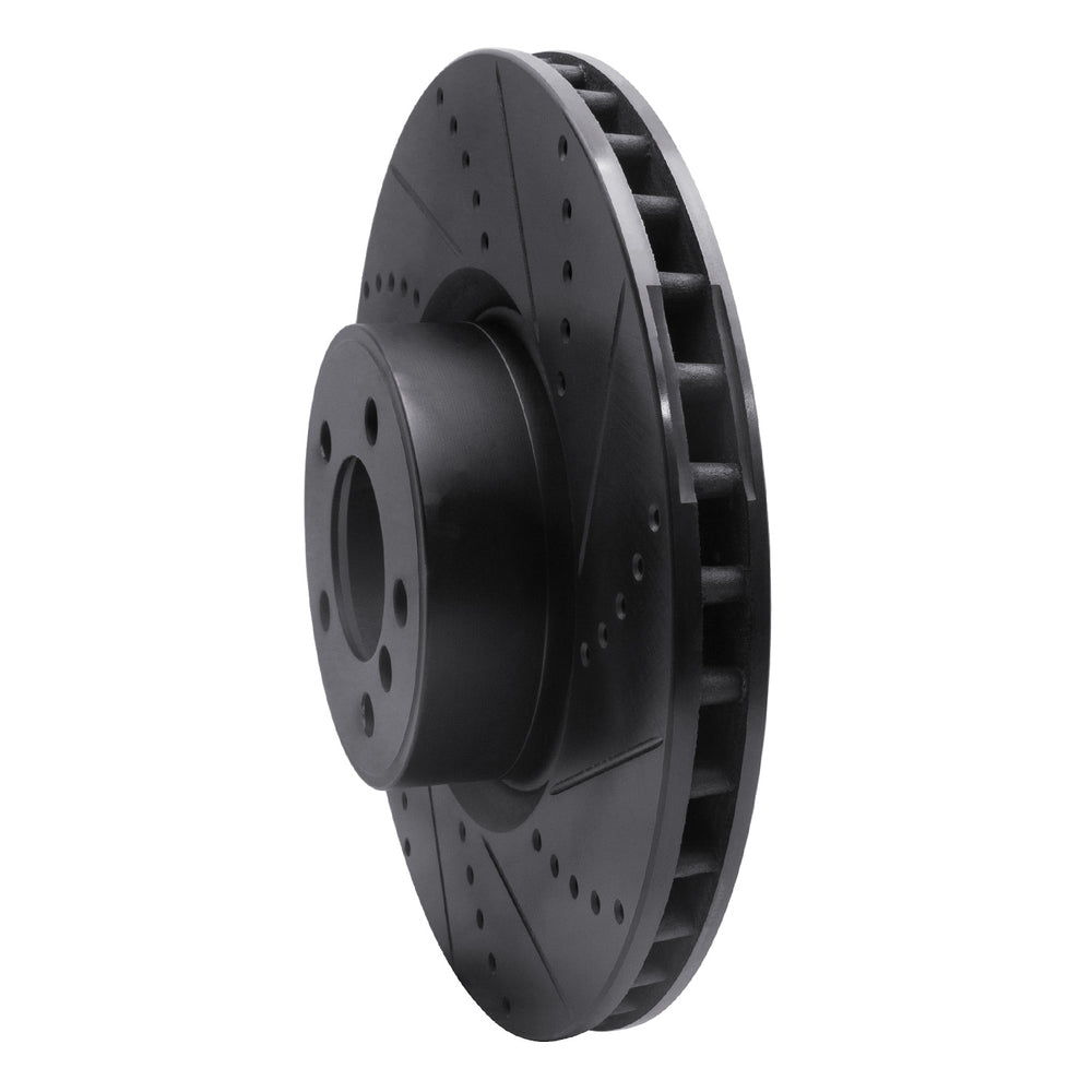 R1 10-12 Land Rover Range Rover Front Right Drilled & Slotted Black Brake Rotor