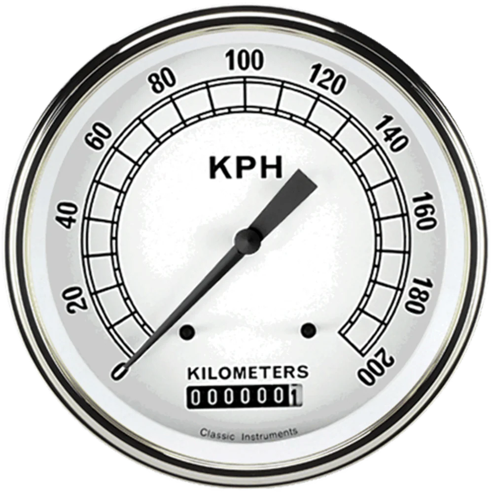 CLASSIC WHITE 5IN SPEEDO 200 KPH