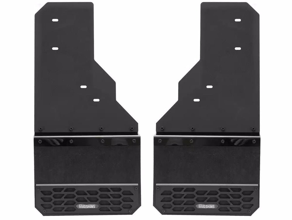 17C F250/F350/F450 FRONT OR REAR 2 PC BLK MUD SKINS SOLID HIGH DENSITY POLYETHYLENE