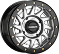 Raceline A12SB Squad 15x7in/4x137 BP/10mm Offset/110.18mm Bore - Silver & Black Ring Beadlock Wheel