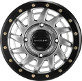 Raceline A12SB Squad 15x7in/4x137 BP/10mm Offset/110.18mm Bore - Silver & Black Ring Beadlock Wheel