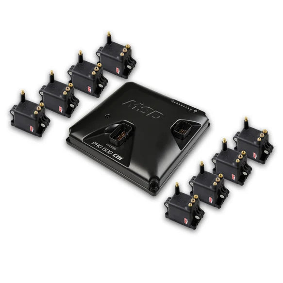 MSD Pro 600 Cdi Ignition And Coil Kit Black Coils 8-Channel Capacitive Discharge Race Ignition 8280 High Output Coils High Cylinder Pressure, High Hp Engines Utilizing Coil-Near-Plug Ignition MSD Ignition