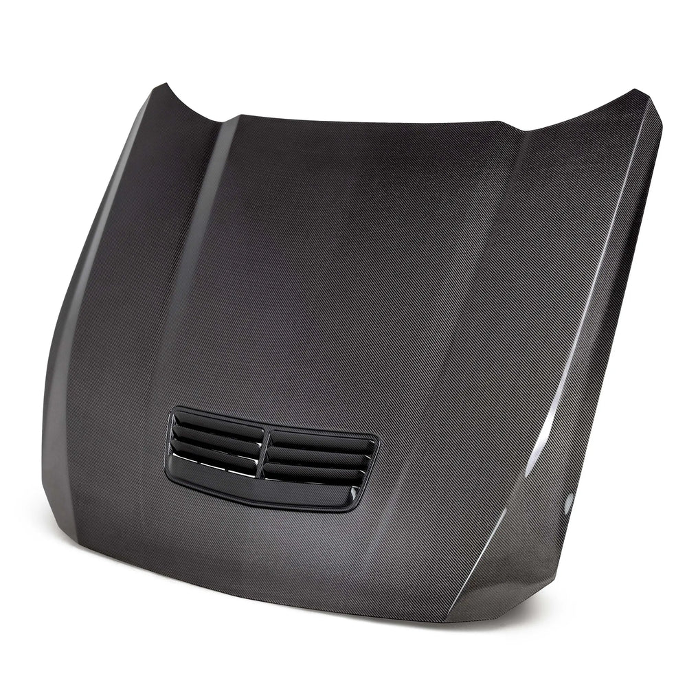 Type-OE double sided carbon fiber hood for 2024 Ford Mustang