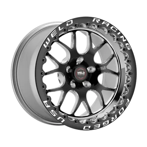 Weld S77 15x11 RT-S 5X115 6.5BS Black 3.18 ID Medium Pad SBL M/T BLACK