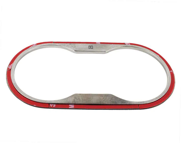 Kentrol 07-10 Wrangler JK Jeep Cup Holder Bezel - Polished Silver