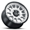ICON Alloys Rancho 20x9 / 5x150 / 16mm / 5.625in BS Silver Machined w/ Gloss Black Lip Wheel