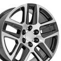 20 IN REPLICA WHEEL FITS CHEVROLET SILVERADO 1500 CV63 GUNMETAL MACHINED 20X9
