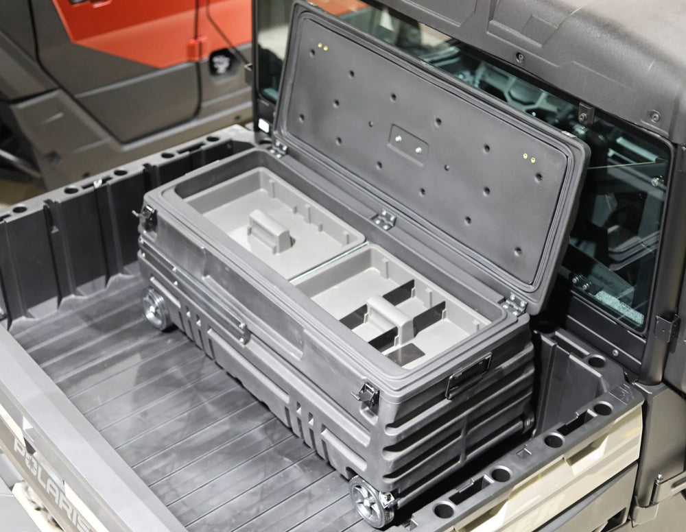 BLACK SQUAD BOX WITH MANUAL LATCH PORTABLE STORAGE/GUN CASE