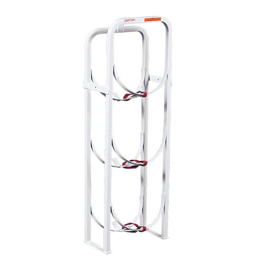 REFRIGERANT TANK RACK 3 X 50 LBS 451/2 X 8 X 151/2IN WHITE STEEL FINISH