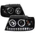 PROJECTOR HEADLIGHTS FULL GLOSSY BLACKHOUSING SMOKE LENS