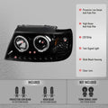 PROJECTOR HEADLIGHTS FULL GLOSSY BLACKHOUSING SMOKE LENS