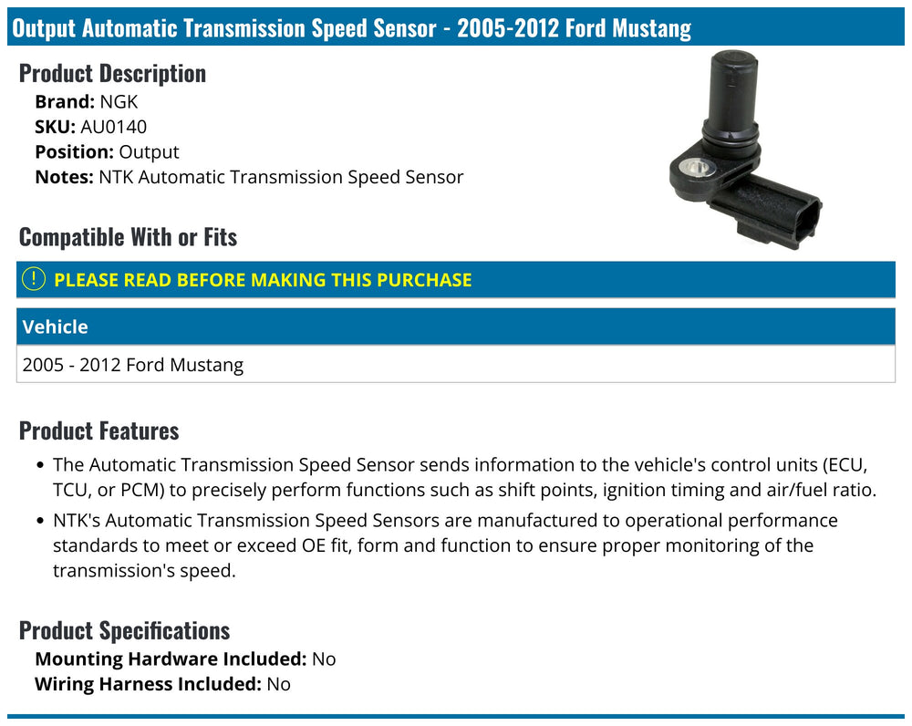 AUTOMATIC TRANSMISSION SPEED SENSOR