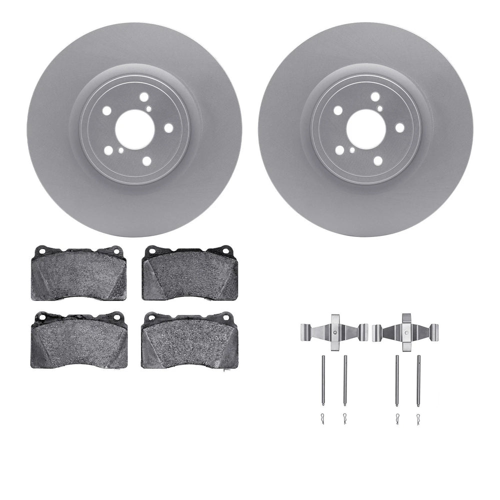 R1 Concepts Brake Rotor- Carbon Coated with Ceramic Pads Hdw Fits Subaru BRZ