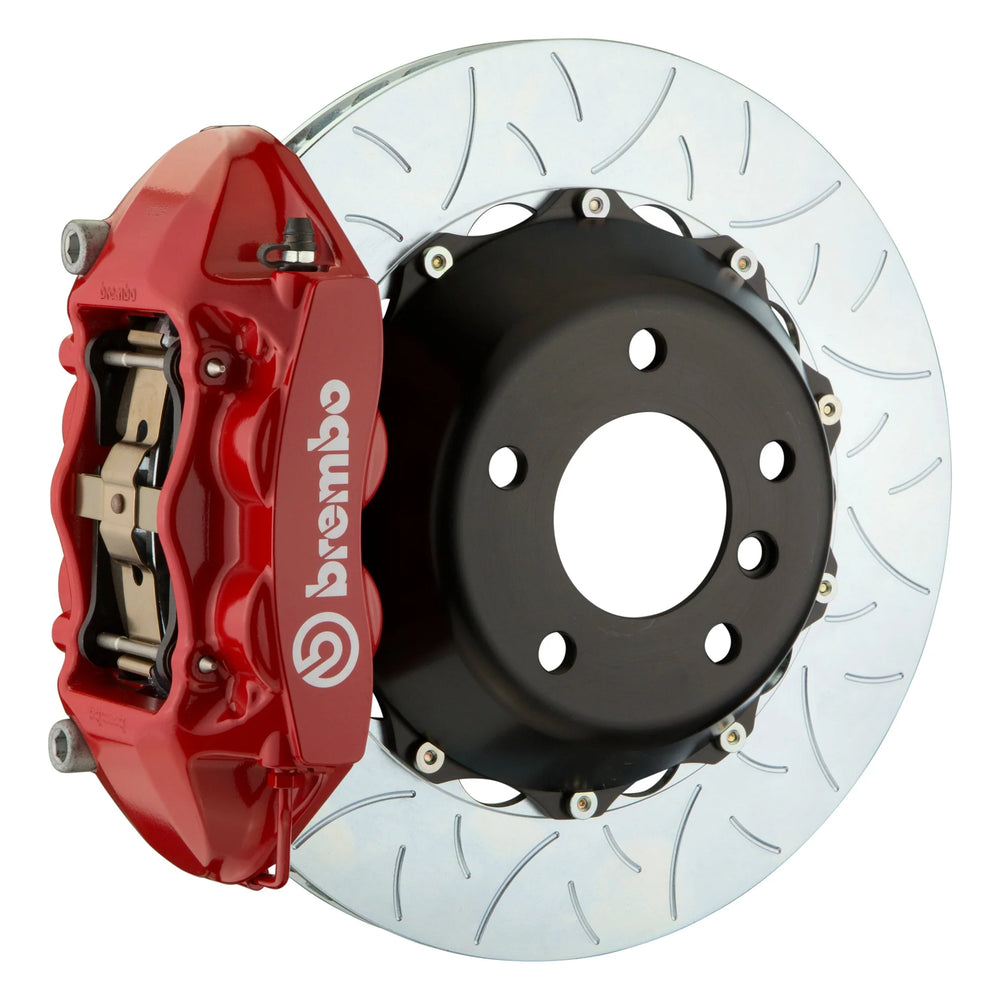 Brembo 08-15 Lancer Evo X Front GT BBK 6 Piston Cast 350x34 2pc Rotor Slotted TY3L -  Yellow