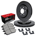 R1 00-07 Toyota Sequoia Front Drilled & Slotted Black Brake Rotor Set w/Optimum OE Pads and Hardware