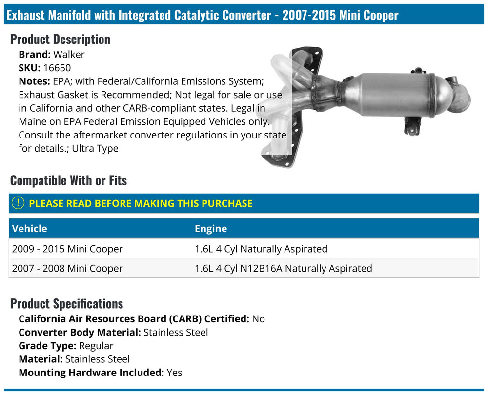 MANIFOLD CONVERTER- DF- EPA- ULTRA