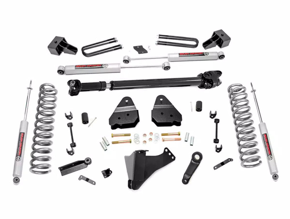 1x 5068.1 1x 55900BOX1 1x 155030 1x 1550BOX1 1x 9297 6 Inch Lift Kit DRW FR Drive Shaft Ford Super Duty 4WD (17-22)