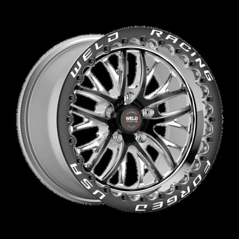 Weld S82 17x11 / 5x4.75 BP / 7.7in. BS / 43mm Offset Black Wheel (High Pad) - Black Single Beadlock