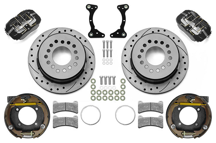 Wilwood Chevrolet 7-5/8in Rear Axle Dynapro Disc Brake Kit 11in Drilled/Slotted Rotor -Black Caliper