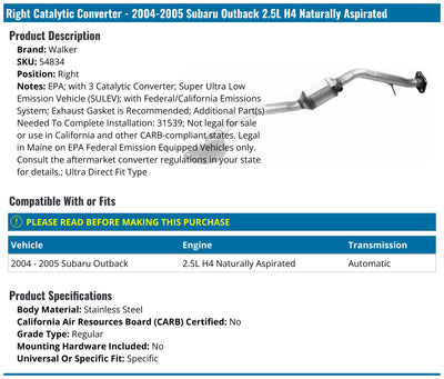 Walker Exhaust auto part
