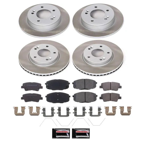 Power Stop 17-19 Kia Soul Front and Rear Semi-Coated Rotor Kit