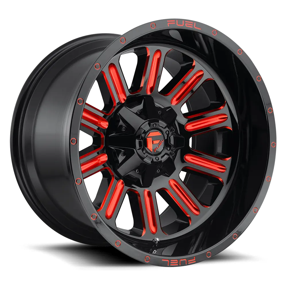 ~(26 lbs. 18X18X11)~ HARDLINE 15x8 6x139.70 GLOSS BLACK RED TINTED CLEAR (-18 mm)