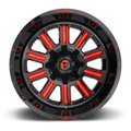 ~(26 lbs. 18X18X11)~ HARDLINE 15x8 6x139.70 GLOSS BLACK RED TINTED CLEAR (-18 mm)