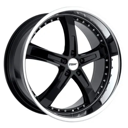 ~(31 lbs. 20X20X10)~ TSW JARAMA 18x8.0 5/112 ET45 CB72.1 GLOSS BLACK MIRROR LIP