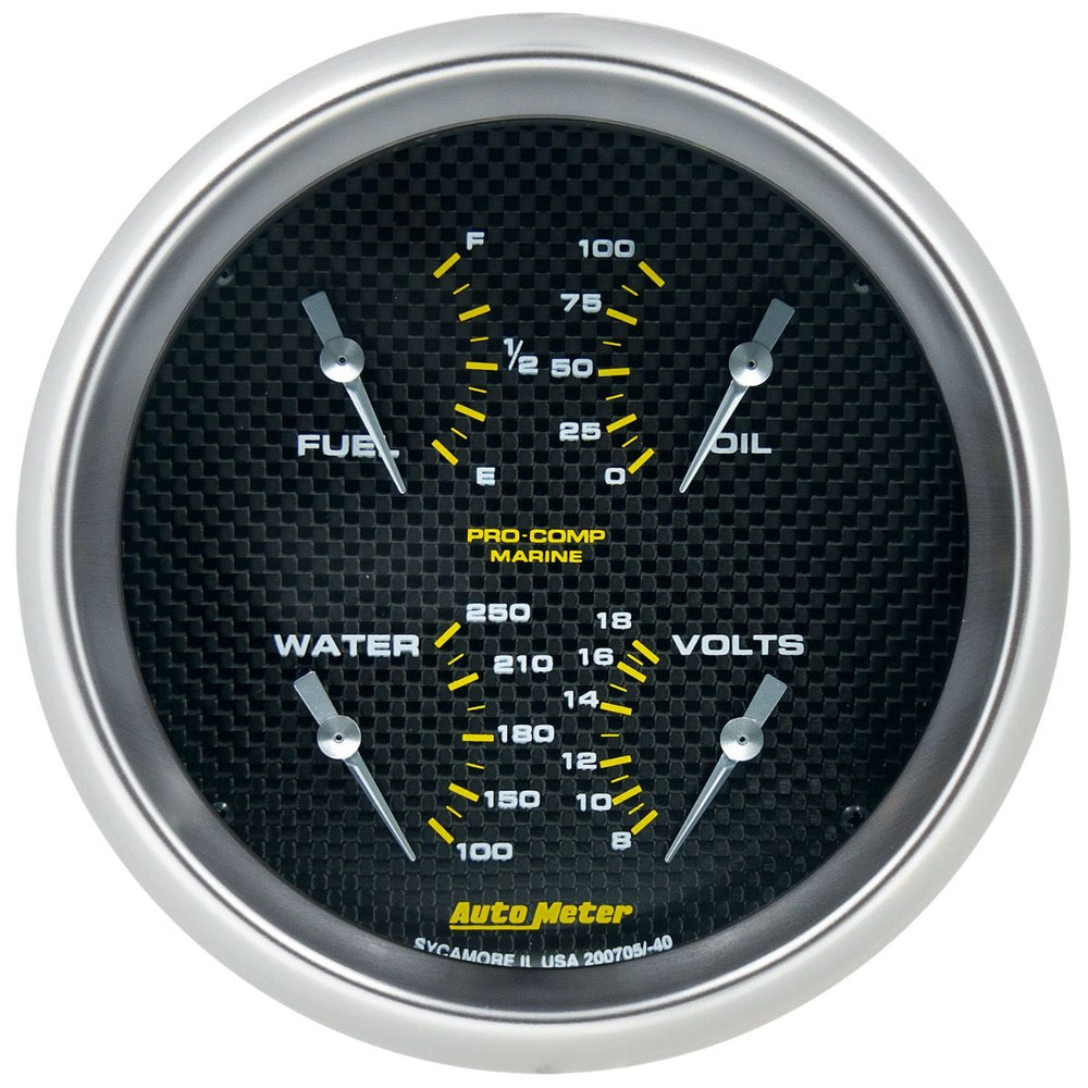 Autometer Marine White 5in Gauge Quad