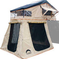 Overland Vehicle Systems HD Bundu 2 - Hard Shell Pop Up Roof Top Tent 2 Person Grey Body Black Rainfly