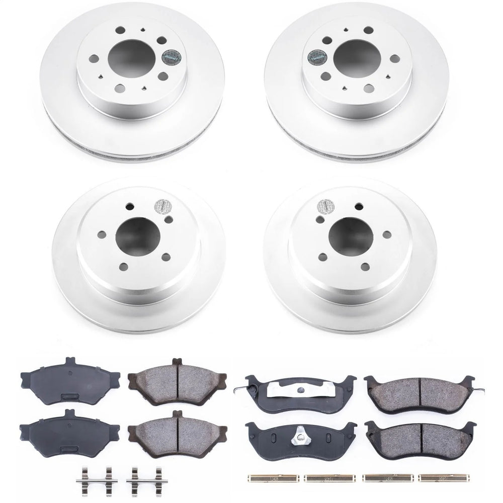Power Stop 96-97 Ford Crown Victoria Front & Rear Z17 Evolution Geomet Coated Brake Kit